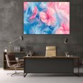 thumbnail image 6 of Mudket Canvas Wall Art Framed Ready to Hang, Pink Blue Ink Orchid Flower Canvas Print, Vibrant Floral Wall Decor Artwork for Bedroom Kitchen Office, Bloom Abstract Pictures - 12"L x 8"W, 6 of 10