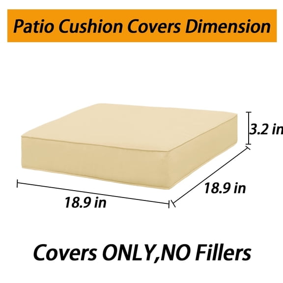 FKS LIFE Outdoor Seat Cushion Set, 20" x 20" x 4" Patio Furniture Chair Cushions Replacement for Sofa Couch 2 Set