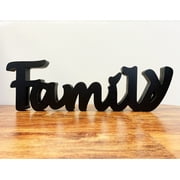 Wooden Family Letter Table Sign Blessed Cutout Word Sign Wall Decor