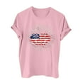 thumbnail image 2 of SOOMLON American Flag Womens Short Sleeve Tops 4th of July Shirts Crew Neck Patriotic Tops Short Sleeve Bohemian T-Shirt Striped Stars Tee Blouse Clothes, 2 of 3