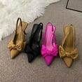 thumbnail image 4 of Zapatos de tacón fino con nudo de mariposa para mujer, calzado de vestir Sexy, punta estrecha, tacones altos, novedad de verano 2024, 4 of 5