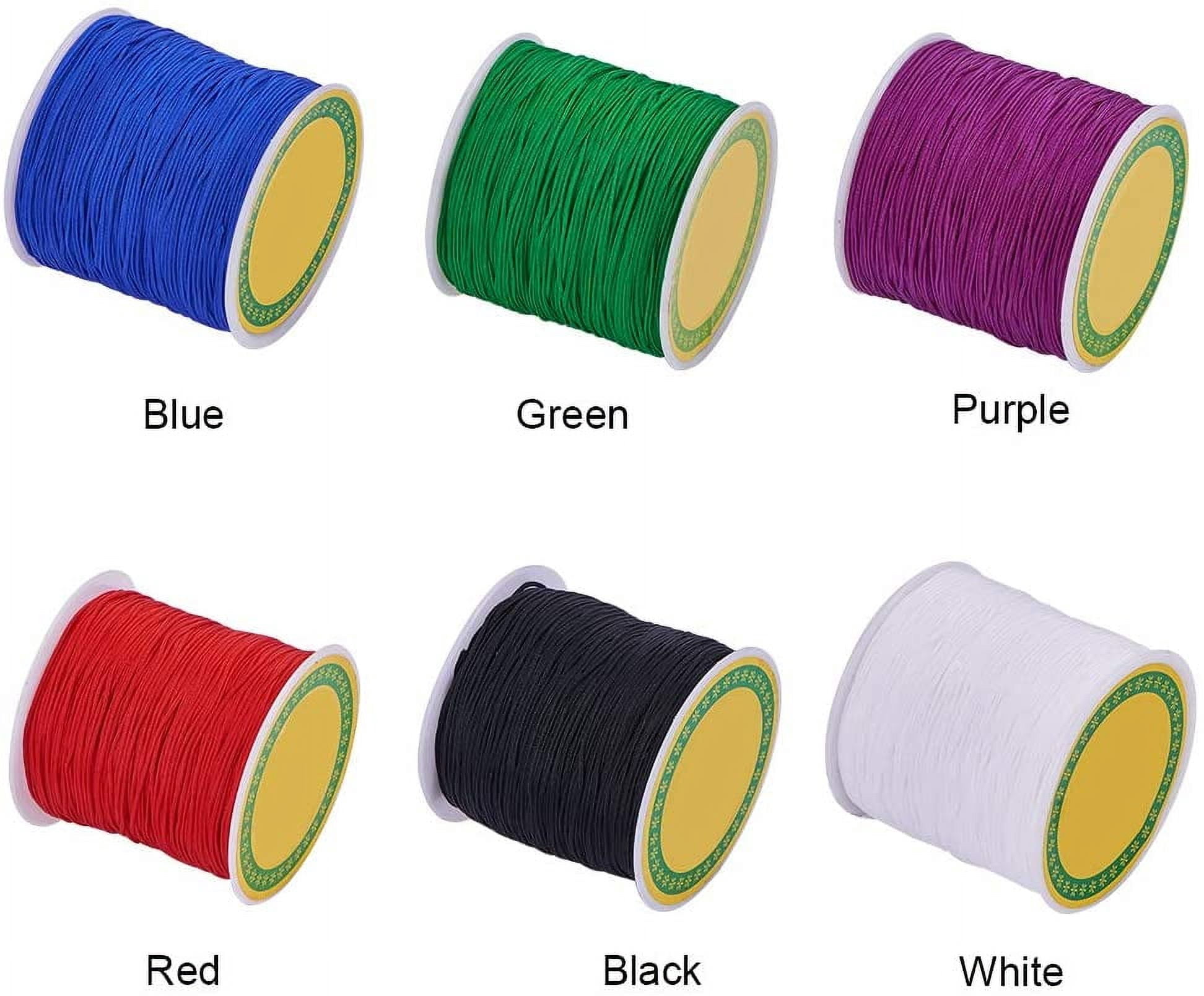 600 Yards 0.8mm Nylon Beading String Bracelet String Chinese Knotting Cord Kumihimo Macrame Cord Lift Shade Cord Trim for Macrame Friendship Bracelets Christmas Ornament 6 Color Mixed Color 1set
