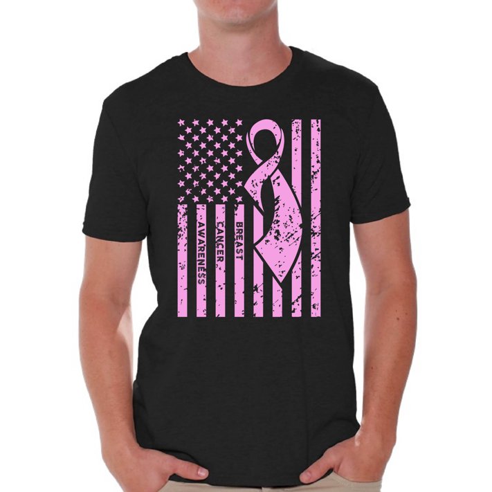 Cancer Awereness Shirts for Men Breast Cancer Awareness Shirts Pink Ribbon T shirts