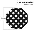 thumbnail image 3 of Pofeuu Black and White Polka Dot Print Leather Coasters Set of 6, Round Cups Mugs Mat Pad for Home Kitchen Heat Resistant Drink Coasters,Octagon, 3 of 7