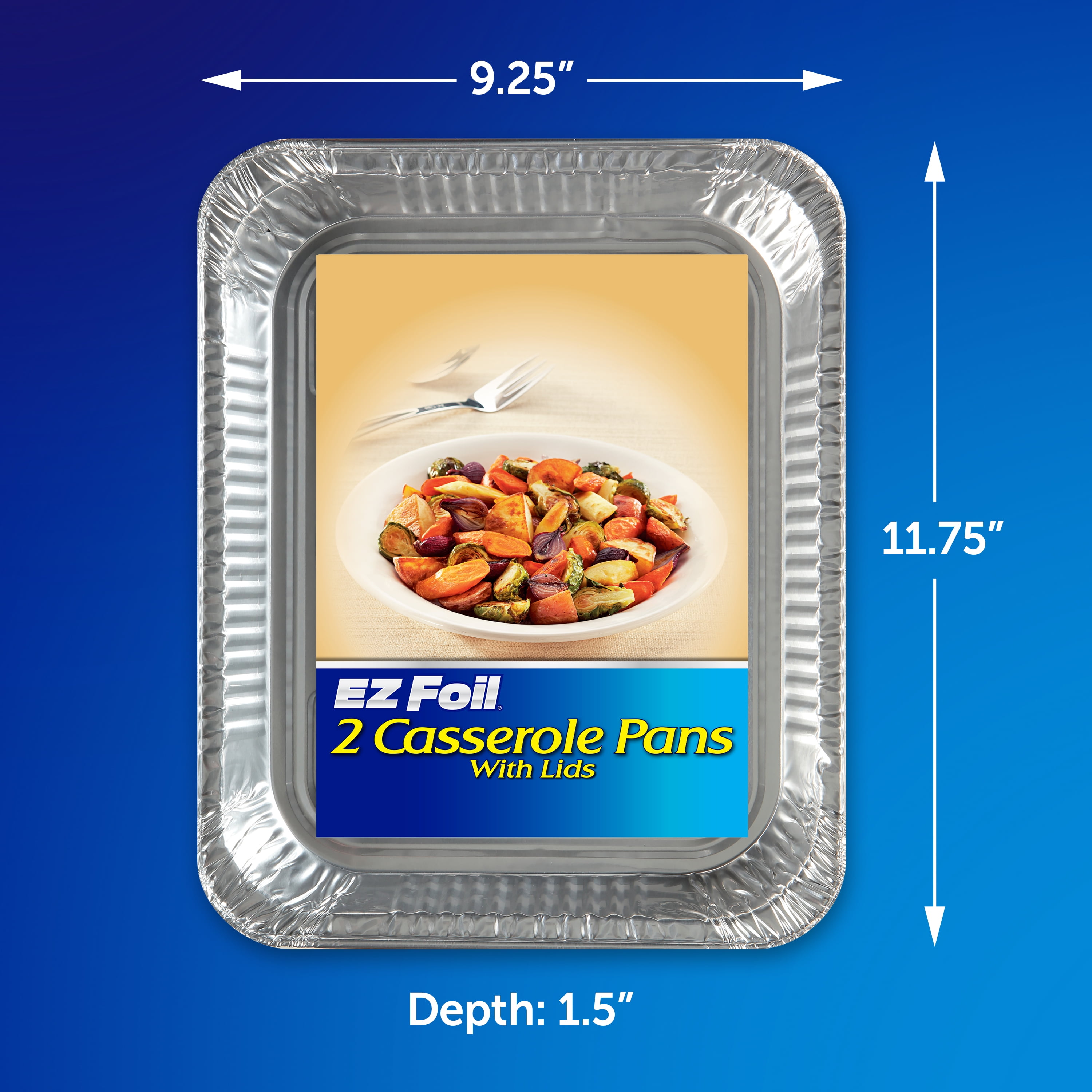 (3 pack) EZ Foil Casserole Pan, 12 x 9 inch, 2 Count