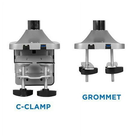 Mount-It! - Triple Monitor Desk Mount - Silver