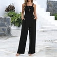 thumbnail image 2 of Women's Square Neck Wide Leg Jumpsuit with Pockets Sleeveless Casual Summer Outfit, 2 of 5
