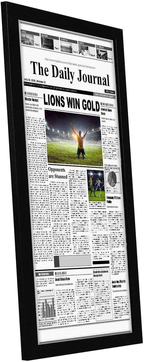 Americanflat 11x22 Frame - Assorted Media Cover Frame - Hanging Hardware Included - Fits 11x22 Inch Newspapers (2 Pack)