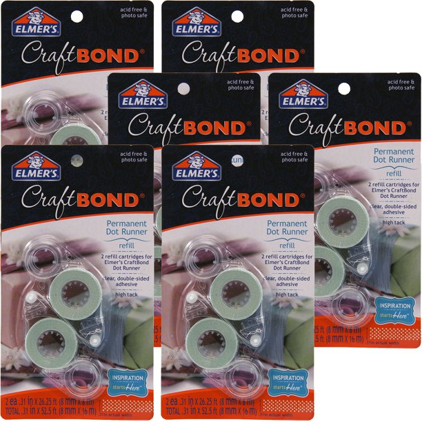 Elmer's CraftBond(R) Permanent Dot Refill .31"x315' For DotRunner E4010 2 Count, Multipack Of