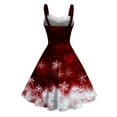 thumbnail image 3 of Christmas Dress for Women - Womens Formal Dresses, Womens Vintage Christmas Dress Snowflake Printed Dresses Sleeveless Tunic Dress, 3 of 3