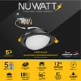 thumbnail image 2 of NUWATT 6 Inch Black Gimbal LED Recessed Lighting Canless Wafer Lights, 5CCT 2700K/3000K/3500K/4000K/5000K, Dimmable, 1050LM, 12W, Downlight Adjustable Recessed Swivel LED Sloped Ceiling Light, 6 Pack, 2 of 10
