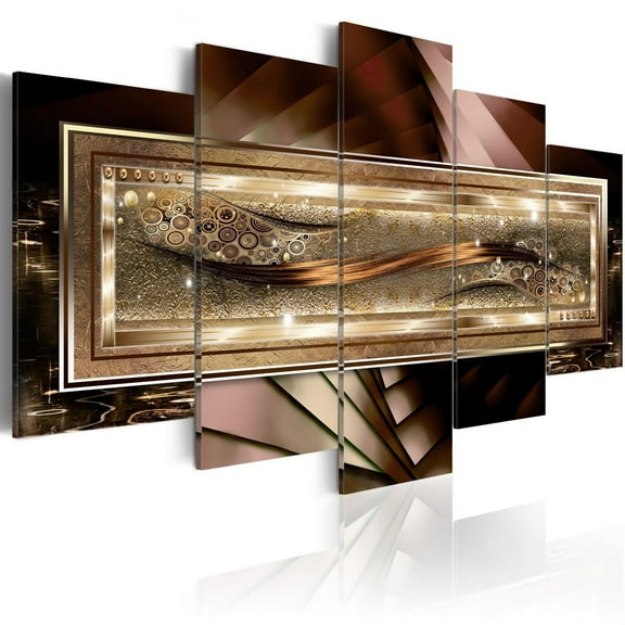 Tiptophomedecor Glamour Canvas Wall Art - Gold Thread - Stretched & Framed Ready To Hang Art