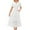 White, variant on YYUIJK Women's 2025 Summer Casual Short Sleeve Crew Neck Smocked Elastic Waist Tiered Midi Dress Light Blue S