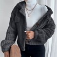 thumbnail image 5 of Vedolay Parka Jackets Coat for Women Warm Loose Plush Zip Hooded Jacket Coat Dark Gray,2XL, 5 of 5