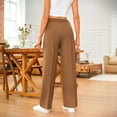 thumbnail image 5 of Zylarhe Women's Pants Women's Straight Leg Casual Pants Comfortable Versatile Trousers With Button Detail Side Pockets For Daily Wear All Seasons, 5 of 6
