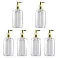 thumbnail image 4 of Dispensador de jabón de 6 piezas, recargable, decorativo, con bomba, para champú claro y dorado, 4 of 9