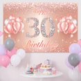 thumbnail image 4 of Fondo De Pancarta De Feliz Cumpleaños Número 30, Suministros De Decoración Para Fiesta De 30 Cumpleaños Para Mujeres O Hombres, Oro Rosa, 4 X 6 Pies, 4 of 5