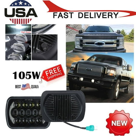 

PGE Pro 105W 5X7 21 LED Headlight Hi.Lo Beam H/Alo Drl Jeep C/Herokee Xj Yj Usa(Ship From US)