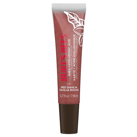 Sérum repulpant pour les lèvres au karité de Burt’s Bees avec acide hyaluronique en teinte Dahlia rouge, produit de soin d’origine naturelle pour les lèvres, 1 tube