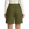 thumbnail image 4 of XIAONU Women's Solid Casual Shorts Drawstring Waist Side Pockets Shorts, 4 of 5