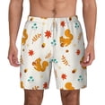 thumbnail image 3 of Uemuo Squirrel Maple Leaves And Nuts Pattern Mens Swim Trunks Quick Dry Board Shorts with Mesh Lining, Stretch Beach Shorts Quick Dry No-Chafing Board Shorts-Large, 3 of 9