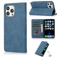 thumbnail image 1 of SaniMore Wallet Case for iPhone 14 Pro 6.1" 2022, Magnetic Folio PU Leather Cover Bracket Card Slots Cash Pocket All-around Protective Shockproof Anti-fall Business Shell For iPhone 14 Pro, Blue, 1 of 7