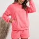 thumbnail image 1 of Puntoco Camisetas con Capucha De Manga Larga Sólidas De Manga Larga para Mujer Conjunto De Pantalones Cortos De Cintura Elástica Pijamas para El Hogar Liquidación Puntoco Puntoco-964, 1 of 6
