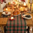 thumbnail image 4 of Plaid Christmas Table Runner, Winter Holiday Snowflake Table Runners, Xmas Decorations Indoor Outdoor Farmhouse Home Kitchen Dining Party Decor, 4 of 6