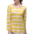 thumbnail image 7 of Richie House Women's Long sleeve striped linen pullover RH2025-C-M, 7 of 7