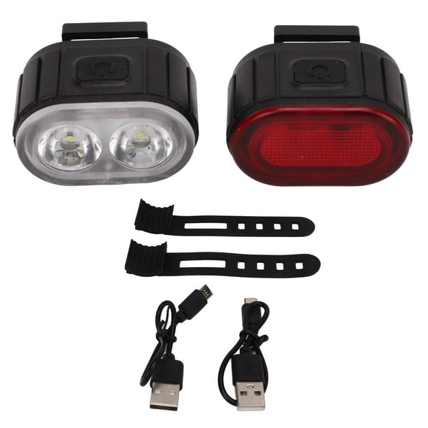 Luces de bicicleta para conducción nocturna, juego de luces para bicicleta, faro USB para bicicleta, luz trasera, juego de luces LED para bicicleta, rendimiento finamente ajustado
