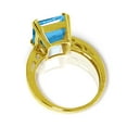 thumbnail image 2 of Galaxy Gold 7.60 CT Octagon Blue Topaz Ring with Diamond Accents in 14k Yellow Gold, 2 of 3