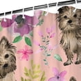 thumbnail image 3 of Yorkie Dog and Flower Florals Shower Curtain 84"x72" ,Bathroom Decorative Shower Curtains Set with 12 Hooks,Modern Waterproof Washable Shower Curtain, 3 of 6