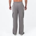 thumbnail image 6 of Awdenio Mens Sweatpants High Waisted Drawstring Wide Leg Cargo Pants Trendy Casual Baggy Joggers Pants with Pockets, 6 of 9