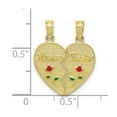 thumbnail image 3 of FB Jewels 10K Yellow Gold Mother Daughter Breakable Heart with Enamel Flowers Pendant, 3 of 3