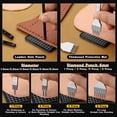 thumbnail image 5 of [Hand Tools Kits] 11 Pcs Leather Stitching Punch Hole Punch Tool Set,4mm 1/2/4/6 Prong Punch Chisel,Round Hole Punch for Belt,Watch Band,Leather Strap DIY Crafts, 5 of 6