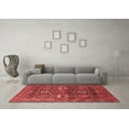 thumbnail image 3 of Ahgly Company Indoor Round Oriental Red Industrial Area Rugs, 5' Round, 3 of 4
