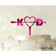 thumbnail image 1 of Initial Custom Wedding Cake Topper Personalized Mirror Cake Topper Color Option Available 6-8 Inches Wide, 1 of 1