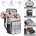 thumbnail image 4 of Plaid Stripes Symmetrical Cooler Backpack - 20L Insulated Leakproof Bag, Rustic Style Nordic, 4 of 5