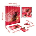 thumbnail image 3 of HomeKingdee 4 Pcs Merry Christmas Shower Curtain Sets with Non-Slip Bathroom Rugs, Lid Toilet Cover, Bath Mat, Shower Curtain Christmas Bathroom Decor, 3 of 4
