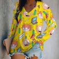 thumbnail image 2 of Rugrats Womens T Shirts V Neck Long Sleeve Tops Causal Loose Summer T-Shirts 3XL, 2 of 7