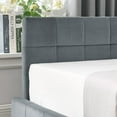 thumbnail image 5 of Full Size Upholstered Daybed with Storage, Mid-Century Modern Velvet Sofa Bed Frame, Tufted Backrest and Armrests, for Bedroom or Living Room, Grey, 5 of 8