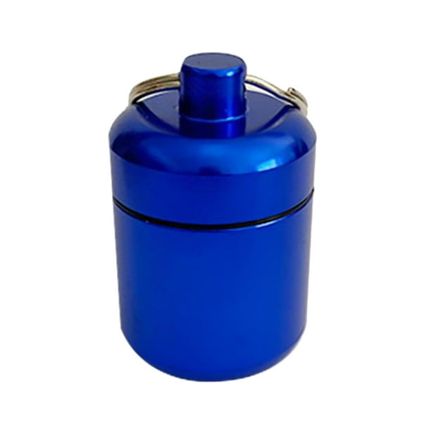 Caja de pastillas de aluminio resistente al agua Sunnimix Azul soporte para tableta llavero