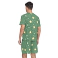 thumbnail image 2 of joogoo Men's Pajama Set Stars Pattern V-Neck Pj Shorts Set 2 Piece Loungewear Sleepwear M, 2 of 7