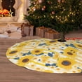 thumbnail image 6 of Lsque Striped Sunflower Daisy Print Christmas Tree Skirt, Tree Skirt with Ties or Velcro, Perfect for Holiday Decorations, Halloween, and New Year-30", 6 of 7