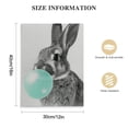 thumbnail image 2 of Nawypu  Bunny Rabbit Animal Bubble Gum Art Teal Blue Canvas Print Black and White Wall Art Home Decoration Pop Art Living Room Room Decor Nursery Ready to Hang, 2 of 5