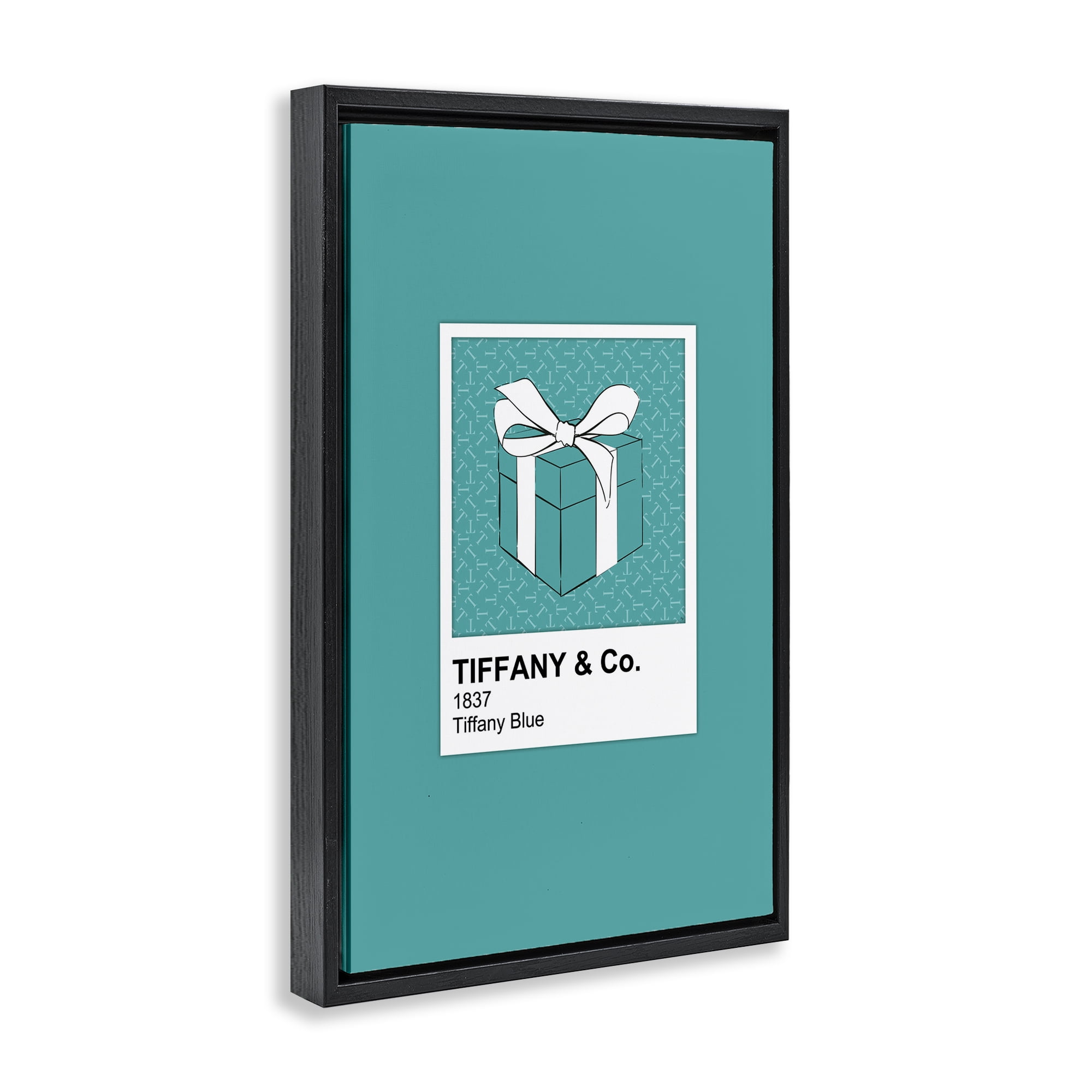 Stupell Industries Classic Blue Jewelry Box Black Framed Floater Canvas Wall Art, design by Martina Pavlova