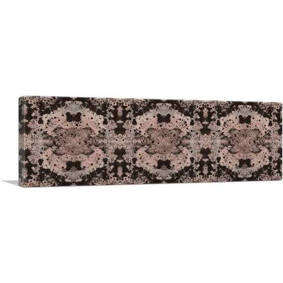 ARTCANVAS Black Pink Grunge Splatter Modern Canvas Art Print - Size: 36" x 12" (0.75" Deep)