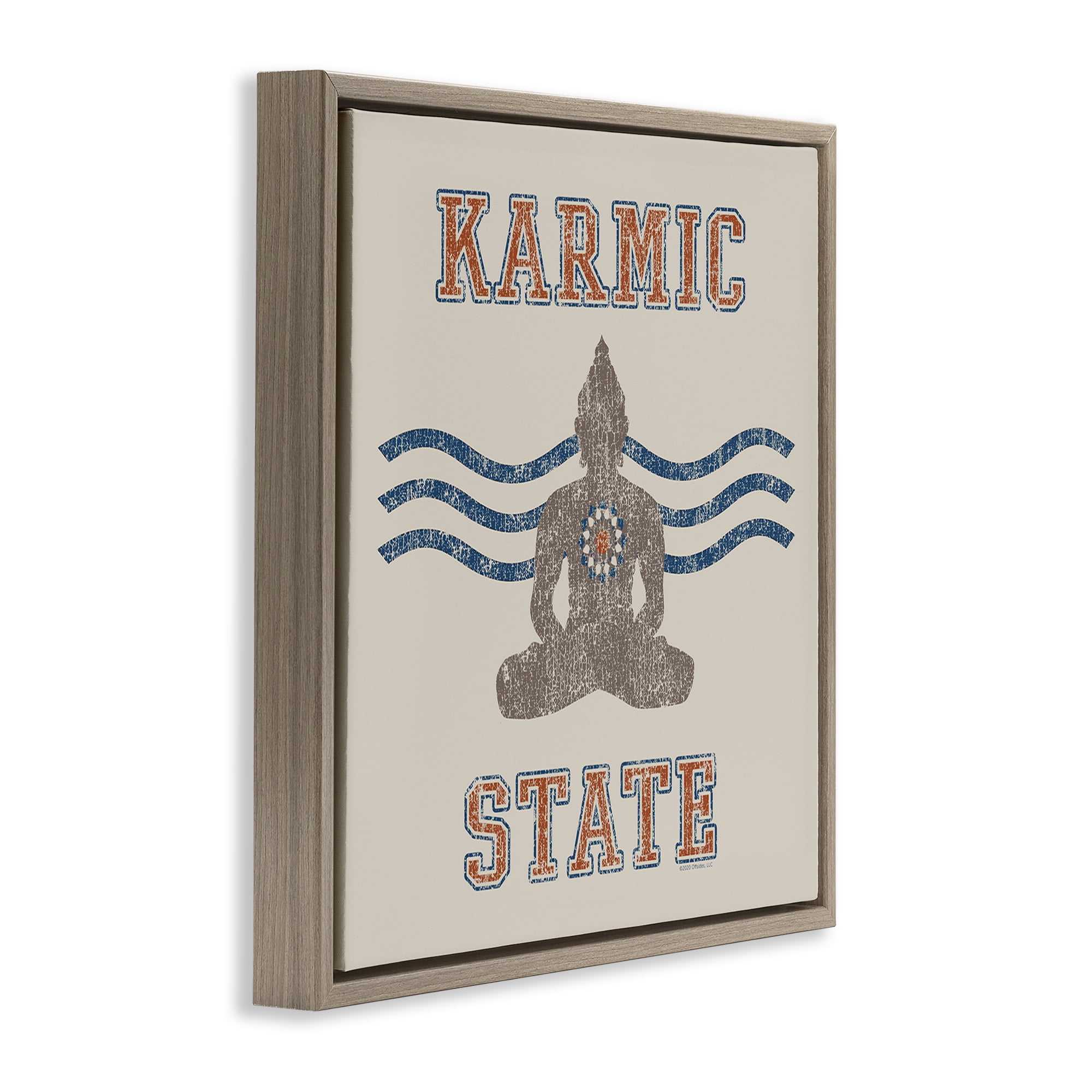 Stupell Industries Vintage Karmic State Text & Numbers Painting Brown Floater Framed Canvas Art Print Wall Art, 25 x 25
