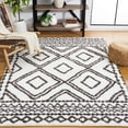 thumbnail image 2 of SAFAVIEH Berber Daphale Abstract Shag Area Rug, 5'5" x 7'7", Ivory/Dark Grey, 2 of 8