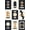 Black, Pattern 2, variant on ODIKA 4'x6' Black Ivory Geometric Medallion Pixelated Washable Area Rug Traditional Stepped Motif Pattern With Repeating Stain Resistant, Low Pile, Easy Care for Dorm Room, Small Living